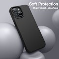 Miniatyrbillede 4 af 6: Silikone Etui til iPhone 13 6.1-Ih, Siy-Soft Touch Fuld Beskyttende Telefon Etui, Stødsikkert Cover med Mikrofiberforing (Sort) Sort