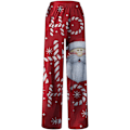 Miniatyrbillede 3 af 5: Womens Christmas Printed Sweatpants Elastic Waist Color Block Stitching Wide