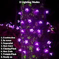 Miniatyrbild 5 av 7: Blomster Solcellslampor Utomhus String Vattentät 39ft 100LED Fe Lampor, Solcells Körsbärsblomstror String Lampor för Utomhus Trädgård Uteplats Gård Stängsel