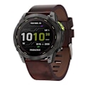 Miniatyrbillede 1 af 5: For Garmin Enduro 2 26mm Læder Stål Spænde Urrem IEU Brown