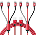 Miniatyrbillede 1 af 5: Multi-opladningskabel 10Ft 2-pak Multi Hurtigoplader Kabel