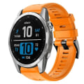 Miniatyrbillede 1 af 4: Til Garmin Fenix 7s Metal Spænde Solid Color Silikonurrem IWQ Orange