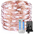 Miniatyrbilde 1 av 6: Outlet Led-lyssnor til jul 99ft 300LEDs, fe-lys med bryter/timer for soverom, uteplass, innendørs/utendørs vanntett kobbertrådslys