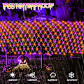 Miniatyrbillede 5 af 7: Halloween 720 LED Net Lights 20ft x 13ft Stor Størrelse Busklys Stik i, IP68 Fuldt Vandtætte Udendørs Netlys med Fjernbetjening Timer til Have