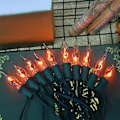 Miniatyrbild 7 av 9: Ljus - Flimrande flamslingor, 12,8 fot C7 Retro Halloween-ljus inomhus utomhus, Twinkle Flame String Lights med 12 st E12-baserade flammor