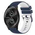 Miniatyrbild 1 av 5: För Garmin Garminmove Style 20mm Rutet Tvåfärgad Silikonklockarmband URH Dark Blue-White