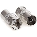 Miniatyrbilde 1 av 5: 2-pak TV T/F-type tilkoblingsuttak til RF-koaksialantenneadapter