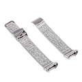 Miniatyrbillede 1 af 5: For Fitbit Charge 4 Dobbelt Forsikringsspændemilansk Urrem FDT Silver