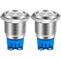 Miniatyrbilde 1 av 4: 2 stk AC/DC 12V rustfritt stål rød LED blinkende alarmlampe med summer