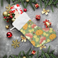 Miniatyrbillede 6 af 7: Jule-Strømpe, Personlige Jule-Strømper Sæt af 2 Græskar Svampe Thanksgiving 45,7 cm Jule-Strømper Hængende Ornament Pejs til B