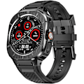 Miniatyrbillede 1 af 7: Silikone Rem med Rustfrit Stål Etui Kompatibel med Galaxy Watch Ultra 47mm Remme Beskyttende Etui til Mænd (Sort) Sort/Sort