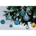 Miniatyrbild 2 av 5: 28 st krossäkra julgranskulor i 4 klassiska ytbehandlingar för jul