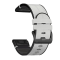 Miniatyrbillede 1 af 5: For Garmin Fenix 6x silikone + læder quick release urrem CHC Light Grey