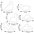 Miniatyrbilde 4 av 5: Dinosaur Cookie Cutter Set - Rustfrie stål Dinosaur Sandwich Cutters