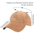 Miniatyrbillede 4 af 4: Unisex Sommer Solid Baseball Caps Corduroy Justerbar Hat Visors