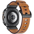 Miniatyrbild 2 av 7: Robust läderband kompatibelt med   Galaxy Watch 7 Ultra 47mm, armband i rostfritt stål för män och kvinnor, brunt  brunt