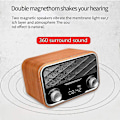 Miniatyrbillede 5 af 5: Bluetooth Retro Radio med Aux/fm, Backup Radio med Antenne, Klar Lyd, Høj Bluetooth Bærbar Bluetooth Højttaler Med Kompatibel Android Tablet