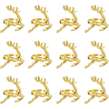 Miniatyrbild 1 av 5: Guld Hjort Servettringar - Set med 12 Servettringhållare för Jul