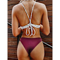 Miniatyrbillede 2 af 5: Dames badedragt Halter Ribbed Polka Dot Tie Dye String badedragt Bikini sæt