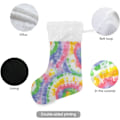 Miniatyrbillede 2 af 7: Jule-Strømpe, Personlige Jule-Strømper 2-pak Hippie Tie Dye Hvirvel Hvid Enhjørning 45,7 cm Jule-Strømper Hængende Ornament Pejs Til