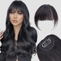 Miniatyrbild 1 av 5: Bangs hårklämma i Bangs äkta människohår extensions naturlig svart