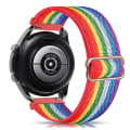 Miniatyrbild 1 av 5: 20mm 22mm Band för Samsung Galaxy Watch 4/classic/3/5/pro/active 2 Gear S3 Elastisk Nylon Loop Huawei Watch Gt 2 2e 3 Pro Rem rainbow 20mm