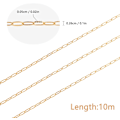 Miniatyrbilde 2 av 5: 32 fot gull gem Kedjor Link Spool Bulk Halsband Bredd 2,6 mm