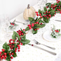 Miniatyrbilde 2 av 5: 6FT Rød Bær Julekrans, Fleksibel Kunstig Bærkrans for Innendørs