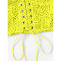 Miniatyrbillede 3 af 4: Kvinde Øjelet Snøre Ærmeløs Spaghetti Stropper Lynlås Bag Crop Camisole Cami