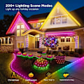Miniatyrbilde 2 av 7: 65ft Lyslenke, 200 LED Lys Fargeskiftende Lyslenke Vanntett, 200+ Forhåndsinnstilte Scenemoduser, Smart App & Fjernkontroll for Innendørs Utendørs Jul