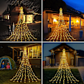 Miniatyrbilde 6 av 9: Juledekorasjon utendørs juletrelys, 320 LED 16,4 fot utendørs fetopperlys [8 moduser og vanntett], med 11\" opplyst juletre