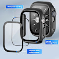 Miniatyrbillede 3 af 5: 2-pak Vandtæt PC-etui med Skærmbeskytter i Hærdet Glas Kompatibel med Apple Watch SE/Series 6/5/4 40mm, Fuld Dækning Beskyttelsescover, Anti
