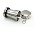 Miniatyrbild 4 av 5: Hopfällbar mugg i rostfritt stål med lock & nyckelring - 75ml/2.5oz Återanvändbar för camping, vandring, utomhus | 2-pack