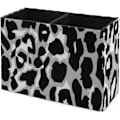 Miniatyrbillede 6 af 7: Blck nd White Leoprd Print PU Leer ncil Holder Cute n Continer Mkeup Storge Box Desk Orgnizer Blck nd White leoprd Print Black and White leopard