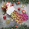 Miniatyrbillede 6 af 7: Jule-Strømpe, Personlige Jule-Strømper 2-pak Rainbow Leopard Swirl 45,7 cm Jule-Strømper Hængende Ornament Pejs til Trædekoration
