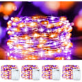 Miniatyrbillede 1 af 6: Halloween Fairy Lights Lilla & Orange, 400LED Kobber Streng Lys Vandtæt Gotisk Twinkle Lys til Hjem, Soveværelse, Have, Terrasse, Udendørs,