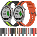 Miniatyrbild 3 av 5: För Garmin Approach S40 20mm Vertikal Tvåfärgad Silikonklockarmband OMJ Black-Red