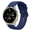 Miniatyrbillede 1 af 5: For Garmin Venu 2s 18mm Solid Color Soft Silicone Watch Band XQX Navy Blue
