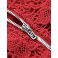Miniatyrbilde 4 av 4: Kvinners Casual Blonder Heklet Spaghetti Stropp Glidelås Cami Crop Top Camisole