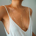 Miniatyrbilde 2 av 5: Paljetter BH Body Chain, Tiny Coins T-Row Dainty Chain