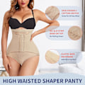 Miniatyrbilde 4 av 5: Rumpeformet truse for kvinner med høy midje, magekontroll, body shaper, midjestramming