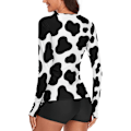 Miniatyrbild 3 av 5: Kvinnors långärmad rashguard. Röda rosor blommor solskydd simtröjor