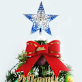Miniatyrbillede 2 af 5: Julestjerne-topfigur - Glitrende juledekoration (sølvblå)