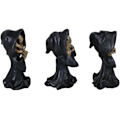 Miniatyrbillede 5 af 8: Ebros Gave Gotisk Alkymi Nekromanti Magi Se Høre Tale Intet Ondt Grim Reaper Skelet Figurer Chibi Sæt af 3     Dekor Ossuarium Kirkegård
