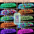 Miniatyrbillede 2 af 7: 204 LED Net Lights, 9,8ft x 6,6ft Farveskiftende Jule Mesh String Lights, Sammenkædelig Fe Lys Vandtæt Udendørs Julepynt
