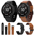 Miniatyrbillede 4 af 5: For Garmin Fenix 6s Pro 20mm Læder Rem med Spænde i Rustfrit Stål YEP Brown
