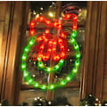 Miniatyrbillede 4 af 5: 18\" 50 Lighted Wreath med bue, julelys, vindue skulptur dekoration