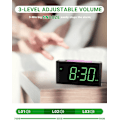 Miniatyrbild 6 av 8: Väggklocka för sovrum, 7,5\" stor display LED-digitalklocka med 7-färgad nattlampa, USB-telefonladdare, dimmer, batteribackup, enkel att ställa in