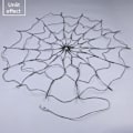 Miniatyrbilde 6 av 6: Gigant edderkoppnettlys LED Halloween svart edderkoppnettlys vanntett lilla nettlys og svart edderkopp for hus hage innendørs og D