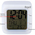 Miniatyrbild 5 av 5: 7 färger LED väckarklocka digital termometer väckarklocka nattlampa för barn sovrum heminredning 3D brandbil vit vit